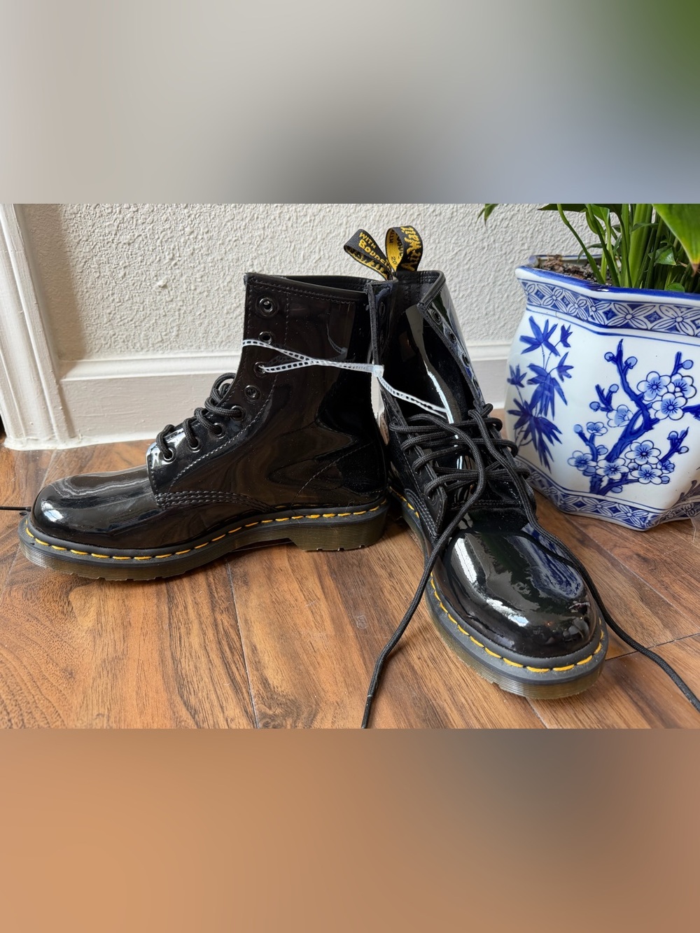Dr. Martens 1460 Black Patent Lace-Up Boots - Picture 6 of 9
